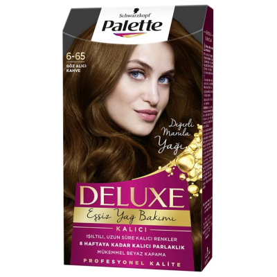 Palette Deluxe 6-65 Altın Parıltılı Kakao Saç Boyası - 1