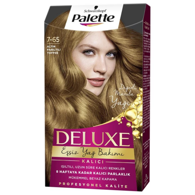 Palette Deluxe 7-65 Altın Parıltılı Toffee Saç Boyası - 1