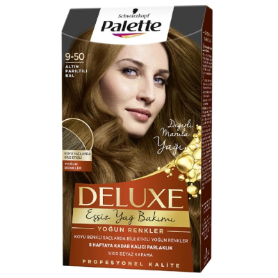 Palette Deluxe 9-50 Altın Parıltılı Bal Saç Boyası - 1