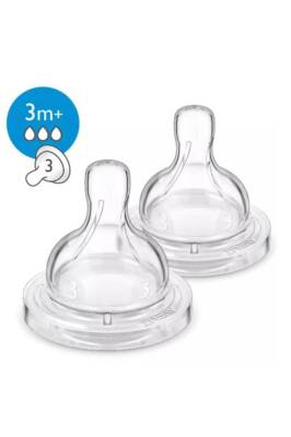 Philips Avent Classic Biberon Emziği 3 Delik 2'li 3 Ay+ - 1