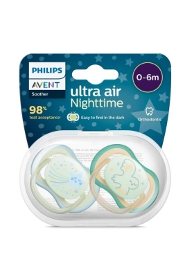 Philips Avent SCF376/18 Ultra Air Night Karanlıkta Parlar Gece Emziği 0-6 Ay Erkek - 1