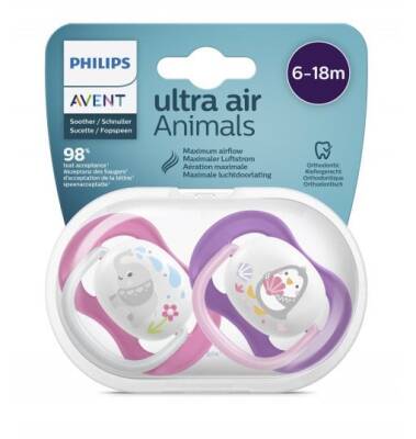 Philips Avent Ultra Air Animals 2li Emzik 6-18 Ay-Kız - 1