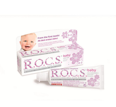 Rocs Baby 0-3 Yaş Ihlamur Özlü Yutulabilen Diş Macunu 35 ml - 1