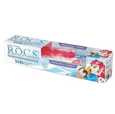 Rocs Kids 3-7 Yaş Diş Macunu ve Diş Fırçası Seti - 1