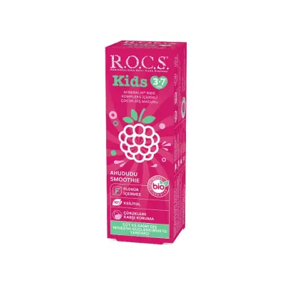 Rocs Kids Çocuk Diş Macunu 3-7 Yaş 35 ml - Ahududu Smooth - 1