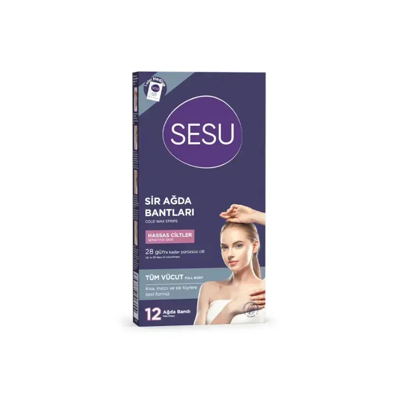 Sesu Hassas Ciltler İçin Vücut Ağda Bandı 12 Adet -1