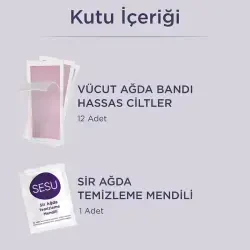 Sesu Hassas Ciltler İçin Vücut Ağda Bandı 12 Adet - 4