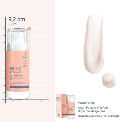 She Vec Shine On You Cream 30 ml - 10% Azelaic Acid + PHA + Niacinamide - 3