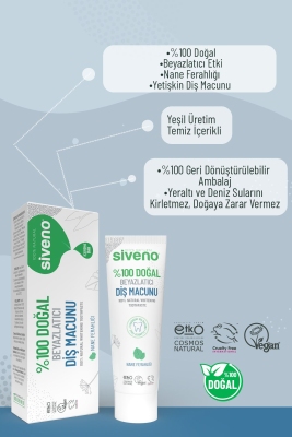 Siveno Doğal Beyazlatıcı Nane Ferahlığı Diş Macunu 65 gr - 8