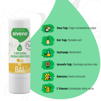 Siveno Doğal Dudak Koruyucu Bal 6 gr - 9