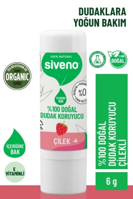 Siveno Doğal Dudak Koruyucu Çilek 6 gr - 2