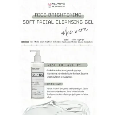 Skin401 Rice Brightening Soft Facial Cleansing Gel 200 ml - 3