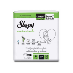 Sleepy Natural 2 li Jumbo Bebek Bezi 6 Numara 32 Adet 15-25 Kg - Sleepy