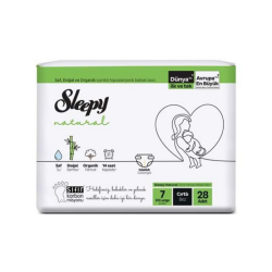 Sleepy Natural 2 li Jumbo Bebek Bezi XXL 7 Numara 28 Adet 20-30 Kg - Sleepy