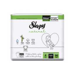 Sleepy Natural 4 lü Jumbo Bebek Bezi Maxi 4 Numara 96 Adet 7-14 Kg - Sleepy