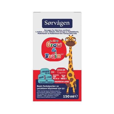 Sorvagen Grow & Brain Çocuklar İçin Takviye Edici Gıda 150 ml - 1