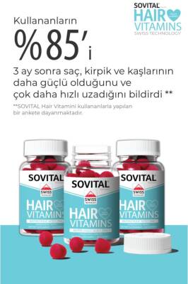 Sovital Hair Vegan Gummy Saç Vitamini 60 Adet - 7