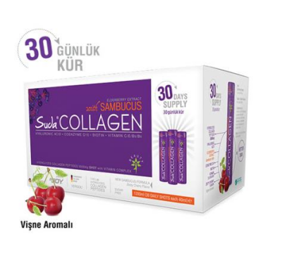 Suda Collagen Takviye Edici Gıda Vişne Aromalı 30x40 ml - 1