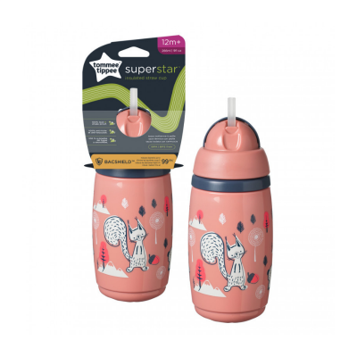 Tommee Tıppee Isı Yalıtımlı Pipetli Bardak 260 ml - Pembe - 1