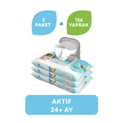 Uni Baby Aktif Islak Mendil 3'lü 156 Yaprak 24 Ay+ - 2