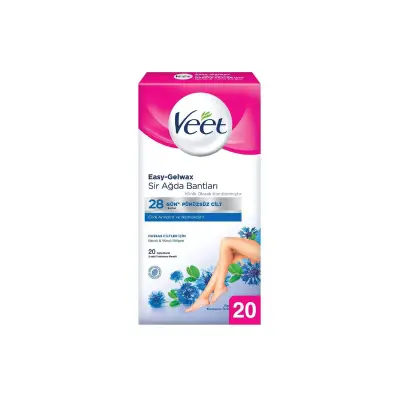 Veet Easy-Gelwax Hassas Ciltler Için Ağda Bandı 20 Adet - 1