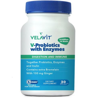 Velavit V-Probiotics Enzymes Takviye Edici Gıda 30 Kapsül - 1