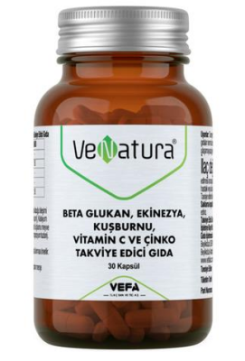 VeNatura Beta Glukan, Ekinezya, Kuşburnu, Vitamin C ve Çinko 30 Kapsül - 1