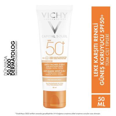 Vichy Capital Soleil Spf 50+ Anti Dark Spots Leke Karşıtı Renkli Güneş Kremi 50 ml - 2