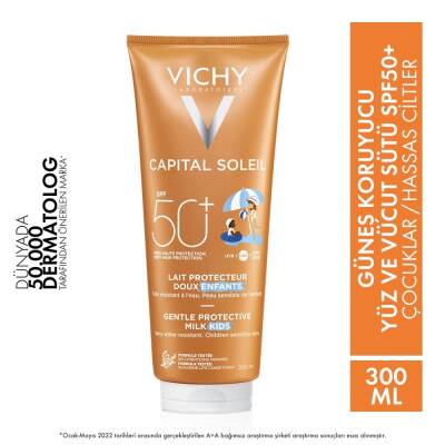 Vichy Capital Soleil Spf 50+ Çocuklar İçin Yüz ve Vücut Güneş Sütü 300 ml - 2