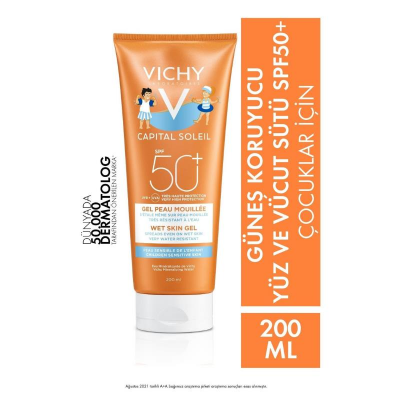 Vichy Capital Soleil Spf 50 Çocuklar için Yüz ve Vücut Sütü 200ml - 1