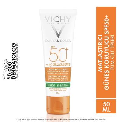 Vichy Capital Soleil Spf 50+ Matlaştırıcı Yüz Güneş Kremi 50ml - 2