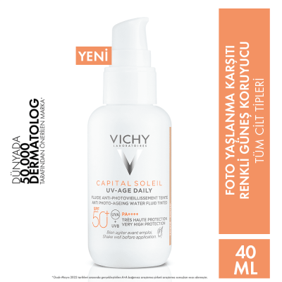 Vichy Capital Soleil UV-Age Daily SPF 50+ Renkli Güneş Koruyucu Krem 40 ml - 2