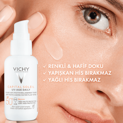Vichy Capital Soleil UV-Age Daily SPF 50+ Renkli Güneş Koruyucu Krem 40 ml - 4