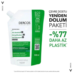 Vichy Dercos Anti-Dandruff Kepek Karşıtı Şampuan 500 ml Refill - Normal ve Yağlı Saçlar - 2