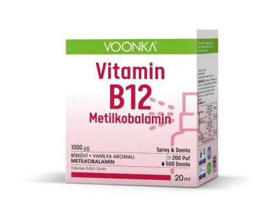 Voonka Vitamin B12 Metilkobalamin Oral Sprey Damla 20 ml - 1