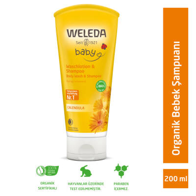 Weleda Baby Calendula Saç ve Vücut Şampuanı 200 ml - 1