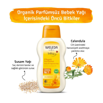 Weleda Calendula Organik Parfümsüz Bebek Yağı 200 ml - 2