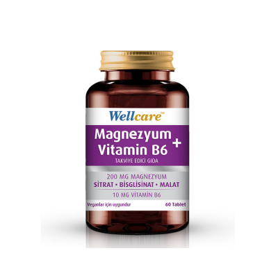 Wellcare Magnezyum Vitamin B6 Takviye Edici Gıda 60 Tablet - 1