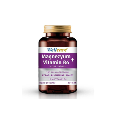 Wellcare Magnezyum+Vitamin B6 Takviye Edici Gıda 30 Tablet - 2