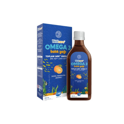 Wellcare Omega 3 Doğal Mandalina Aromalı Balık Yağı 150 ml - 1