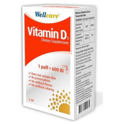 Wellcare Vitamin D3 600 IU 5 ml Sprey - 1