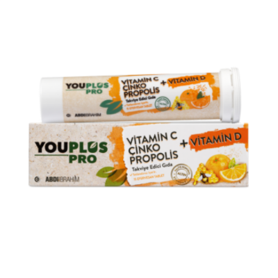 YouPlus Pro Vitamin C Çinko Propolis + Vitamin D 15 Efervesan Tablet - 1
