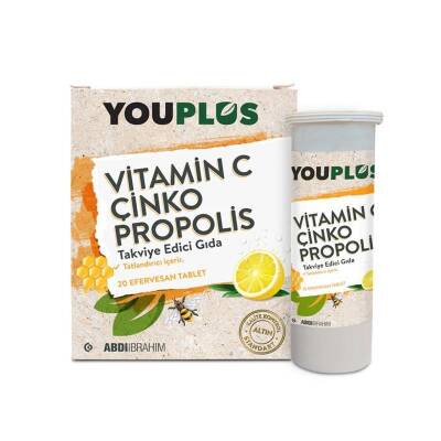 YouPlus Vitamin C Çinko Propolis 20 Efervesan Tablet - 1