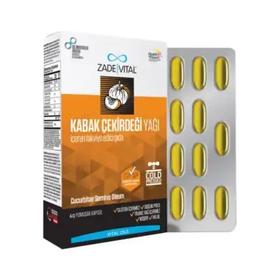 Zade Vital Kabak Çekirdeği Yağı 60 Yumuşak Kapsül - Zade Vital