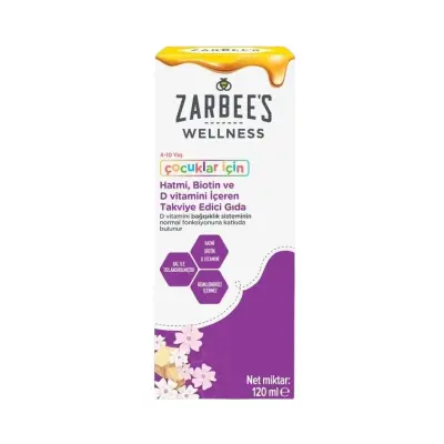 Zarbee's Wellness Çocuklar için Hatmi, Biotin ve D Vitamini İçeren Takviye Edici Gıda 120 ml - 1